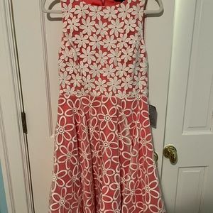Kaya and Sloanne size small coral and white flower dress!
